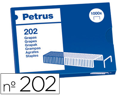 Caja 1.000 grapas Petrus Bambina nº 202 galvanizadas